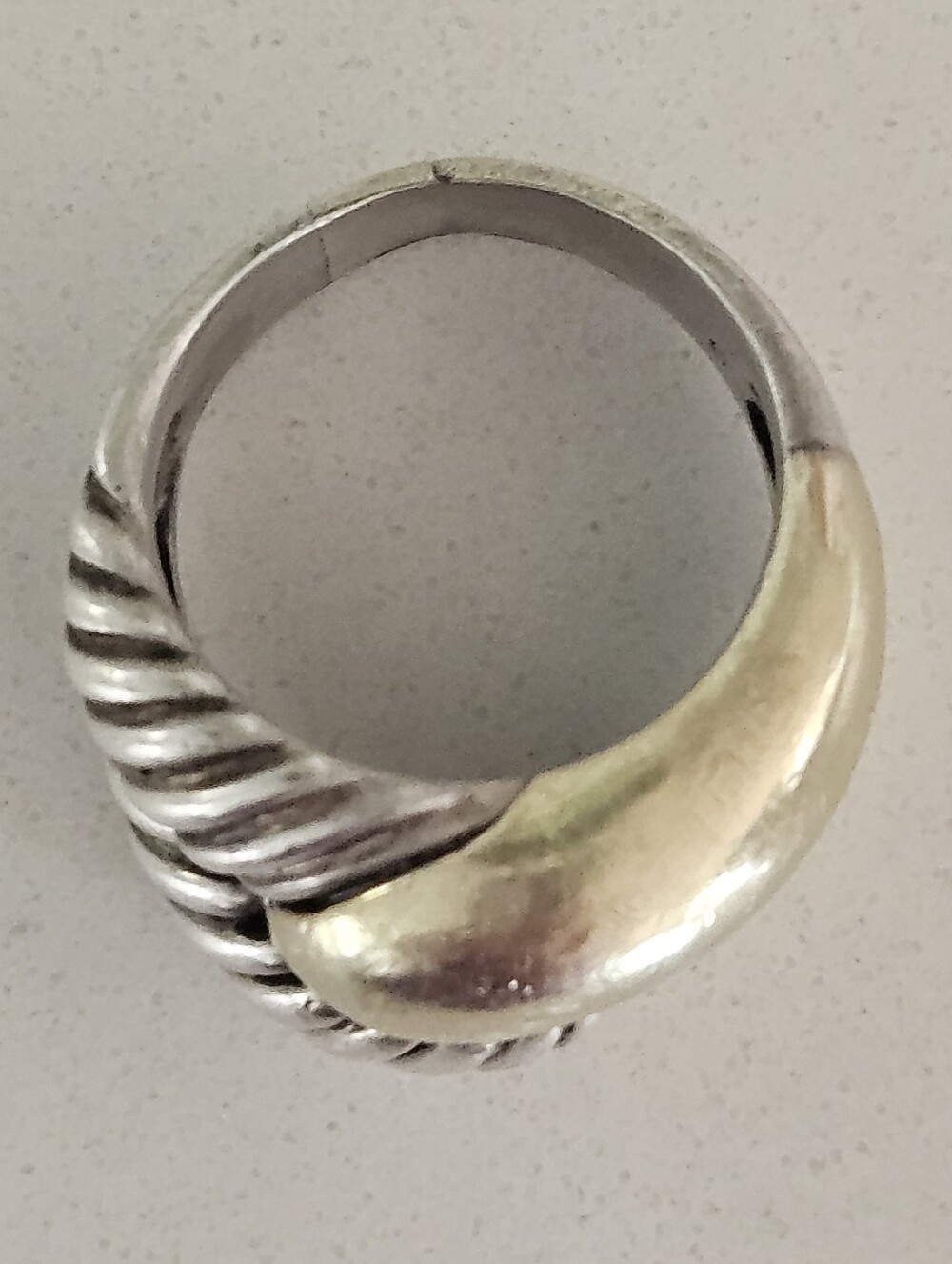 Vintage David Yurman Sculptured Rope Sterling Silver 14k 16mm Statement Ring - Picture 4 of 9